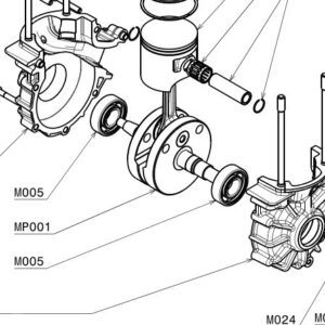 M002 Engine carter block, black